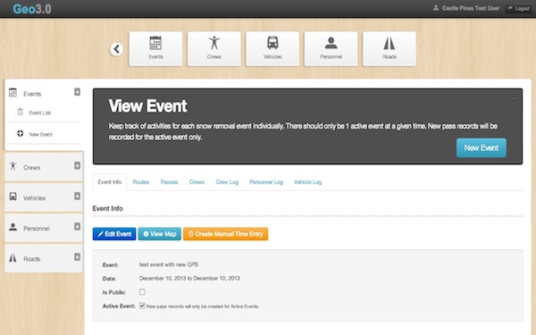 Viewing an event in report view mode
